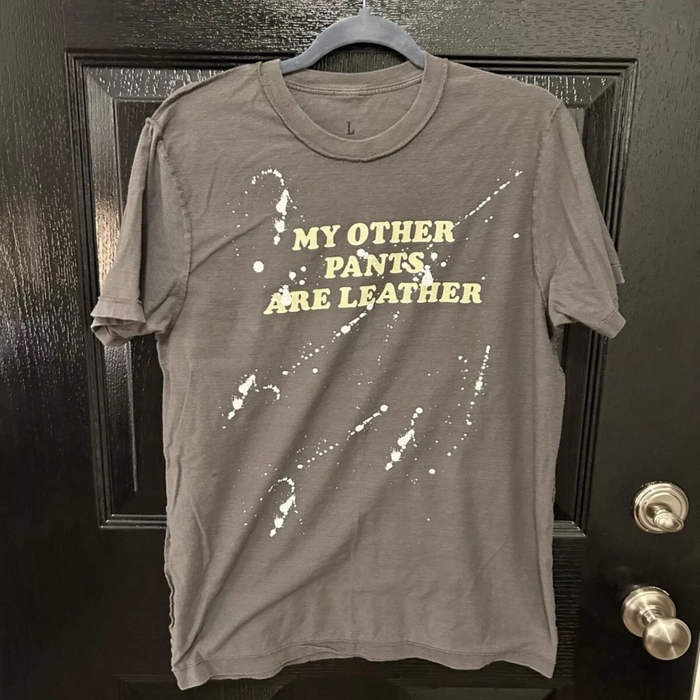 Hollister T-Shirt Gray My Other Pants are Leather Large